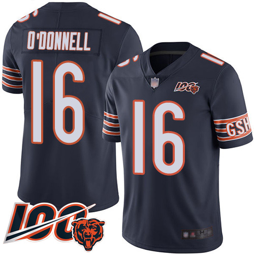 Chicago Bears Limited Navy Blue Men Pat O Donnell Home Jersey NFL Football #16 100th Season->nfl t-shirts->Sports Accessory